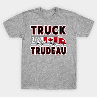 TRUCK TRUDEAU SAVE CANADA FREEDOM CONVOY OF TRUCKERS 2022 BLACK T-Shirt